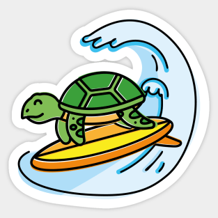 Surfing Turtle Sticker